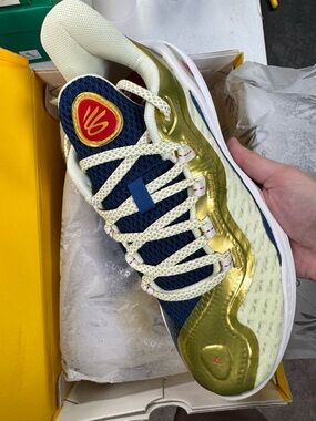 Kids Navy and Gold Athletic Sneakers